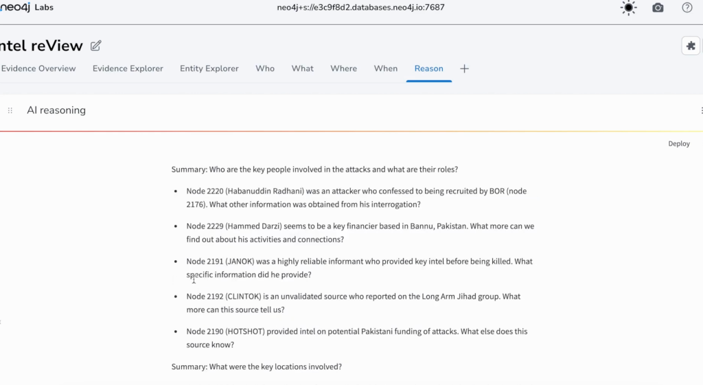 Answer in reView’s Question Answering System, powered by Neo4j GraphRAG.